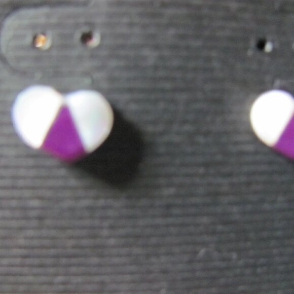 SUGALITE POST BACK EARRINGS NAVAJO MADE STERLING SILVER POSTS - Picture 2 of 3